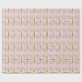 『赤ん坊の女の子-ピンクと金ゴールドの紙吹雪点』 ラッピングペーパー (フラット)