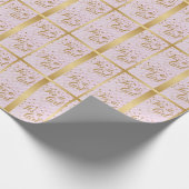 『赤ん坊の女の子-ピンクと金ゴールドの紙吹雪点』 ラッピングペーパー (角)