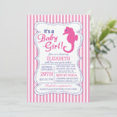 『赤ん坊の女の子、海馬のベビー航海のシャワー』 招待状 (スタンド正面)