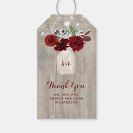 赤ん坊の息とブルゴーニュの素朴花結婚の ギフトタグ