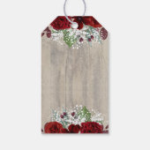 赤ん坊の息とブルゴーニュの素朴花結婚の ギフトタグ (裏面)