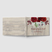 赤ん坊の息とブルゴーニュの素朴花結婚の ゲストブック (全面)