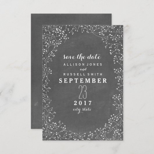 赤ん坊の息のチョークインスパイアボードは日付を保存 セーブザデート (正面/裏面)