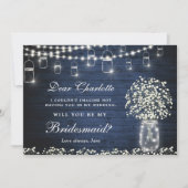 赤ん坊の息のメイソンの瓶が私の花嫁になる 招待状 (正面)