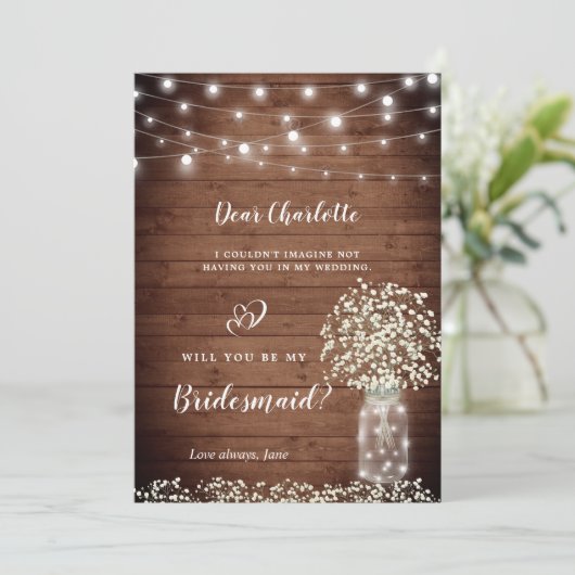 赤ん坊の息のメイソンの瓶が私の花嫁になる 招待状 (スタンド正面)