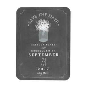 赤ん坊の息のメイソンの瓶Chalkboard日付を保存 マグネット