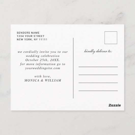 赤ん坊の息のメイソンのjar結婚式の日付を保存 ポストカード (裏面)