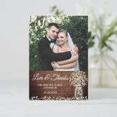 『赤ん坊の息のメイソン・ジャー・ウッド・フォト・サンキューカード』 サンキューカード (スタンド正面)