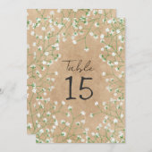 赤ん坊の息の素朴花結婚のテーブル番号 シーズンカード (正面/裏面)