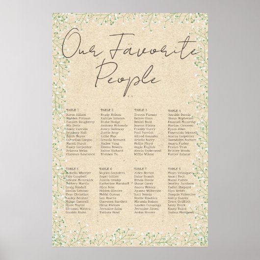 赤ん坊の息の花素朴の結婚座席表 ポスター (正面)