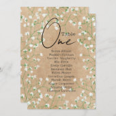 赤ん坊の息の花素朴の結婚座席表 招待状 (正面/裏面)