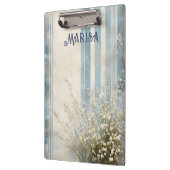 赤ん坊の息を彩る青いストライプ クリップボード (左)