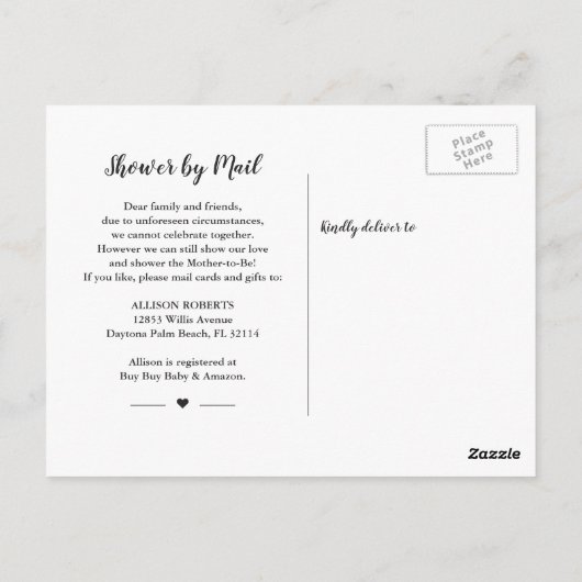 赤ん坊の息素朴のストリングライトでシャワー ポストカード (裏面)