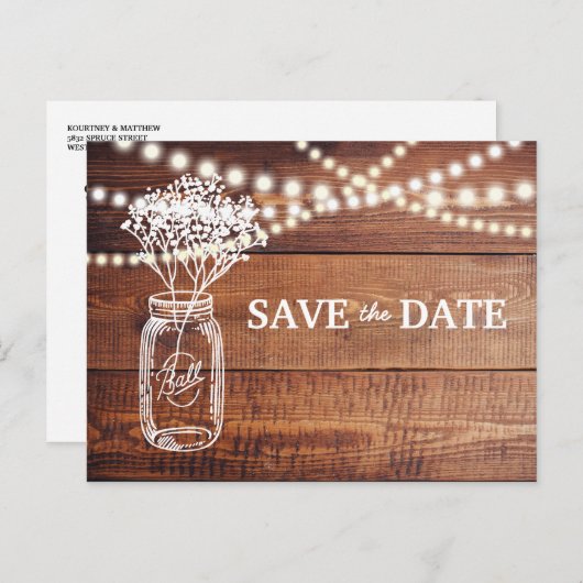 赤ん坊の息素朴石工の瓶は日付を保存 案内ポストカード (正面/裏面)