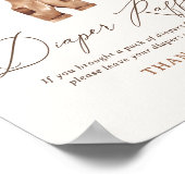 赤ん坊の服の男の子シャワーおむつラッフルサイン ポスター (角)