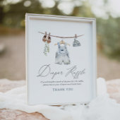 赤ん坊の服の男の子シャワーおむつラッフルサイン ポスター