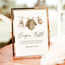 赤ん坊の服の男の子シャワーおむつラッフルサイン