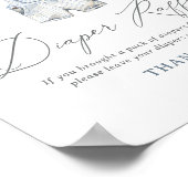 赤ん坊の服の男の子シャワーおむつラッフルサイン ポスター (角)