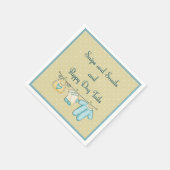 赤ん坊の服を着た子犬の尾を切る スタンダードカクテルナプキン (角)