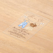 赤ん坊の服ジェンダーが明かす アクリル招待状 (レイダウン)