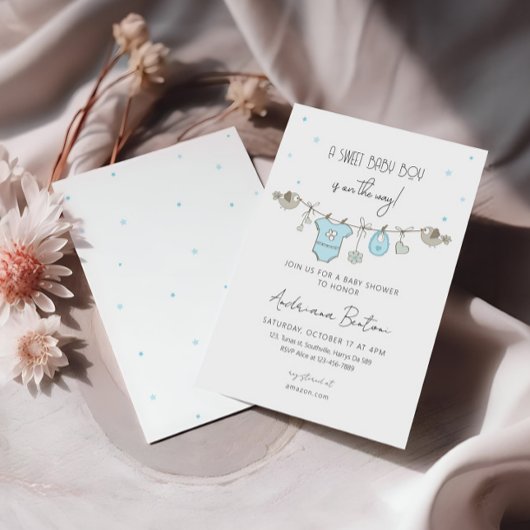 赤ん坊の服Boy赤ん坊シャワー 招待状