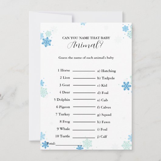 赤ん坊の赤ちゃんシャワーカードの名前を推測 招待状 (正面)