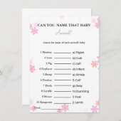 赤ん坊の赤ちゃんシャワーカードの名前を推測 招待状 (正面/裏面)