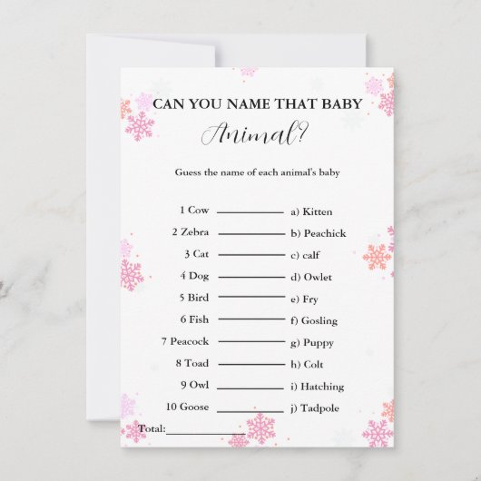 赤ん坊の赤ちゃんシャワーカードの名前を推測 招待状 (正面)