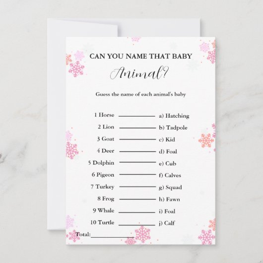 赤ん坊の赤ちゃんシャワーカードの名前を推測 招待状 (正面)