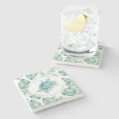 赤ん坊シャワーが熱帯ウミガメを好む ストーンコースター (横)