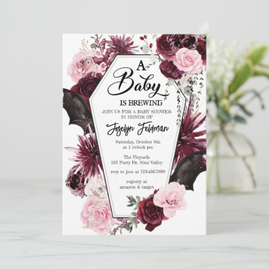 赤ん坊シャワーの招待状、ハロウィーンの赤ん坊シャワー、 招待状 (スタンド正面)