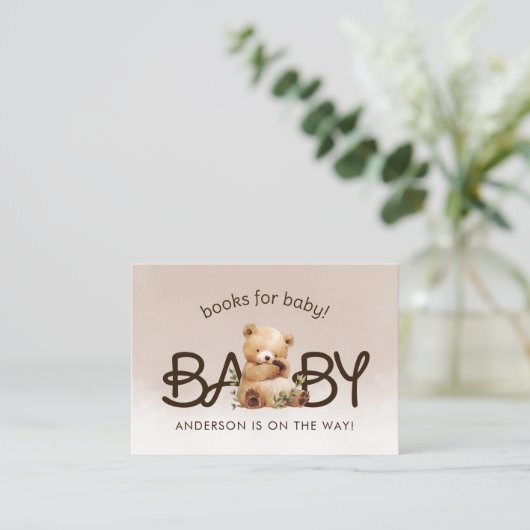 赤ん坊シャワーの本がベビー エンクロージャーカード (スタンド正面)