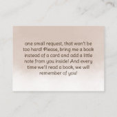 赤ん坊シャワーの本がベビー エンクロージャーカード (裏面)