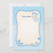 赤ん坊シャワーの誘い、それは男の子だ 招待状 (裏面)