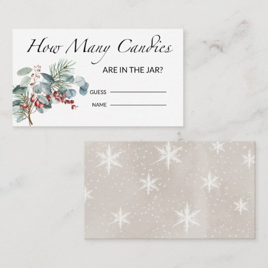 赤ん坊シャワーはキャンディーの数を推測 エンクロージャーカード (正面/裏面)