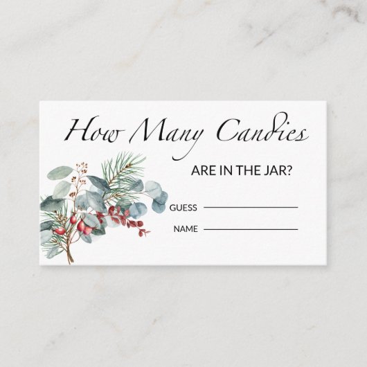 赤ん坊シャワーはキャンディーの数を推測 エンクロージャーカード (正面)