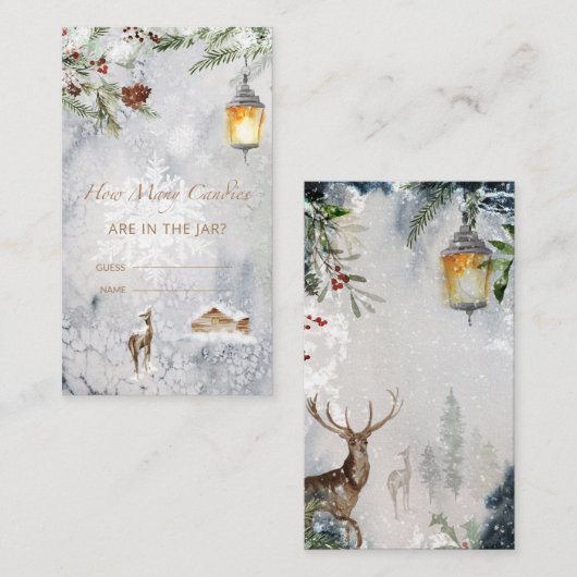 赤ん坊シャワーはキャンディーの数を推測 エンクロージャーカード (正面/裏面)