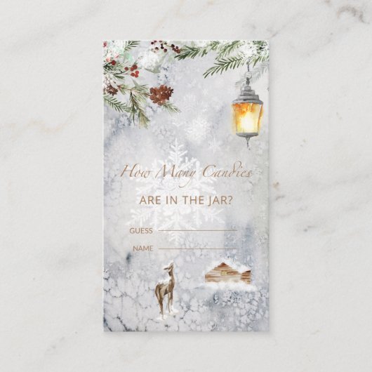 赤ん坊シャワーはキャンディーの数を推測 エンクロージャーカード (正面)