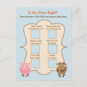 赤ん坊シャワー価格ゲームを推測 – 農場動物 インビテーションポストカード (正面)