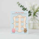 赤ん坊シャワー価格ゲームを推測 – 農場動物 インビテーションポストカード (スタンド正面)