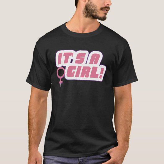 赤ん坊シャワー女の子のジェンダーが明らかにする Tシャツ (正面)