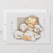 赤ん坊シャワー子羊 招待状 (正面)