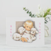 赤ん坊シャワー子羊 招待状 (スタンド正面)