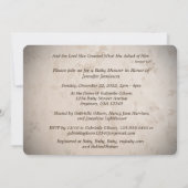 赤ん坊シャワー、この子のために彼女は祈ヴィンテージ 招待状 (裏面)