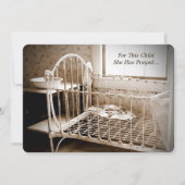 赤ん坊シャワー、この子のために彼女は祈ヴィンテージ 招待状 (正面)