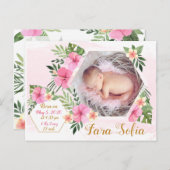 赤ん生まれたばかりの坊の告知-熱帯の花 案内ポストカード (正面/裏面)