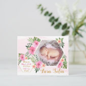 赤ん生まれたばかりの坊の告知-熱帯の花 案内ポストカード (スタンド正面)