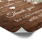 赤ん素朴坊の呼吸灯結婚式の引き出物標識 ポスター (角)