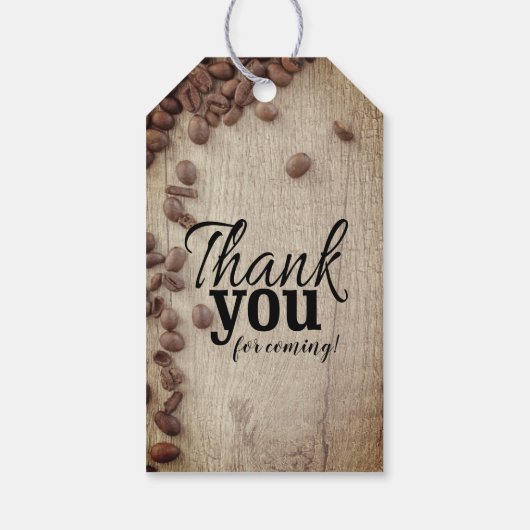 赤ん素朴坊の女の子がコーヒーの赤ちゃんシャワーを醸造している ギフトタグ (裏面)