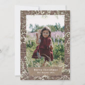 赤ん素朴坊の息のクリスマスフォト引き裂かれた紙 シーズンカード (正面)